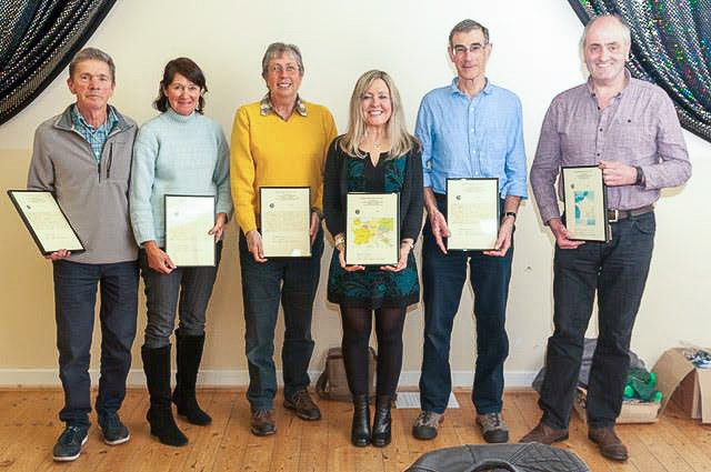 AGM 2017 Den Ross, Maggie Ross, Sue Turner, Jill Burden, David Turner, Derek Heritage