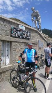 Geoff Cross at the top of Col du Tourmalet